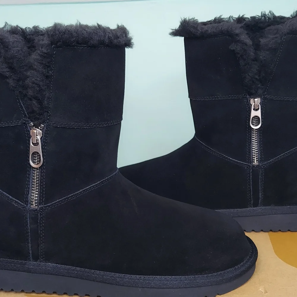 Koolaburra By UGG Aribel Short Black Women's Boots Size 8 & 11 NWT